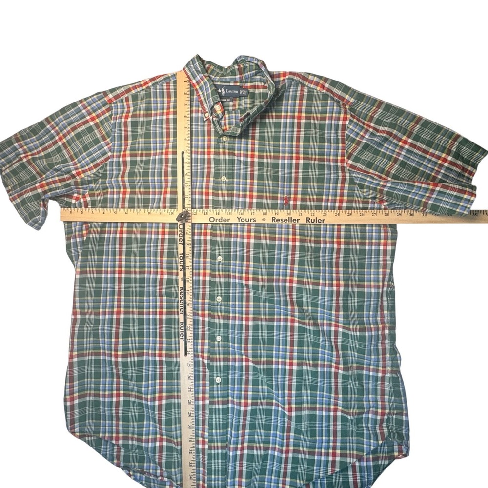 Ralph Lauren Mens 2XLT Tall Classic Fit Plaid Short Sleeve Button Down Shirt - Picture 4 of 7